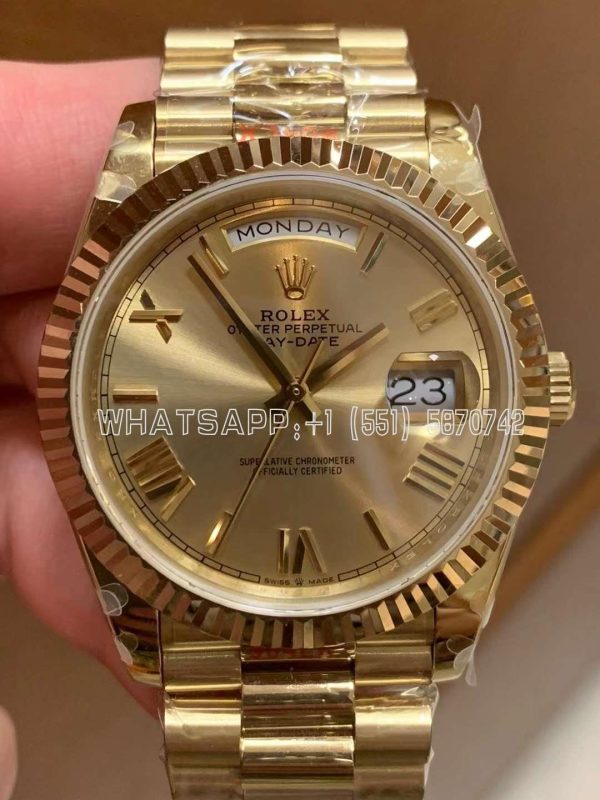 Rolex Day-Date 40mm 228238 Champagne Dial with Roman Marker in Yellow Gold GMF