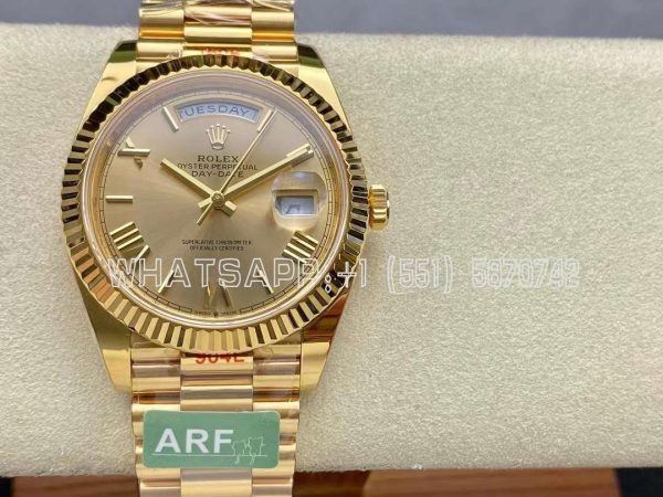 Rolex Day-Date 40mm 228238 Champagne Roman Dial Yellow Gold VR3255 AR Factory