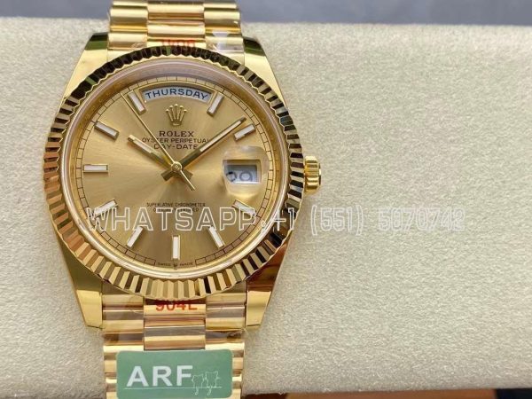 Rolex Day-Date 40mm 228238 Champagne Stick Dial Yellow Gold VR3255 AR Factory