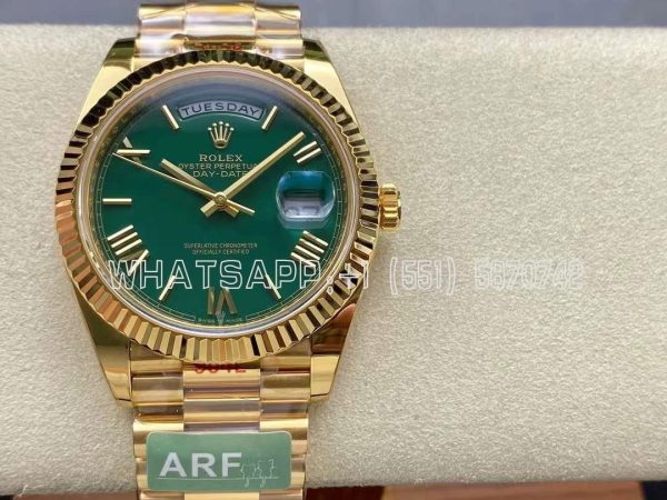 rolex-day-date-40mm-228238-green-roman-dial-yellow-gold-vr3255-ar-factory