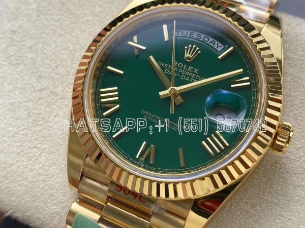 rolex-day-date-40mm-228238-green-roman-dial-yellow-gold-vr3255-ar-factory