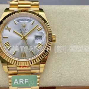 Rolex Day-Date 40mm 228238 Silver Roman Dial Yellow Gold VR3255 AR Factory