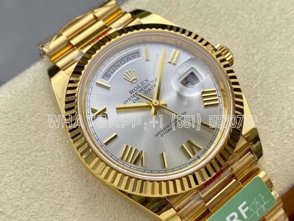 Rolex Day-Date 40mm 228238 Silver Roman Dial Yellow Gold VR3255 AR Factory