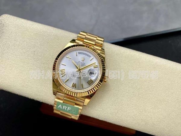 Rolex Day-Date 40mm 228238 Silver Roman Dial Yellow Gold VR3255 AR Factory