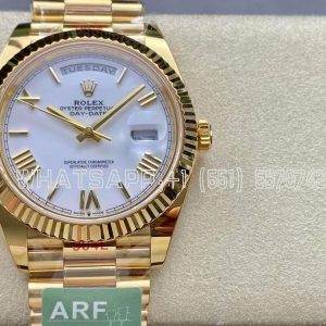 Rolex Day-Date 40mm 228238 White Roman Dial Yellow Gold VR3255 AR Factory