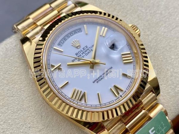 Rolex Day-Date 40mm 228238 White Roman Dial Yellow Gold VR3255 AR Factory