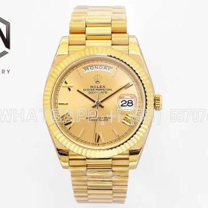 Rolex Day-Date 40mm EWF YG Champagne Dial Roman Markers Swiss 2836