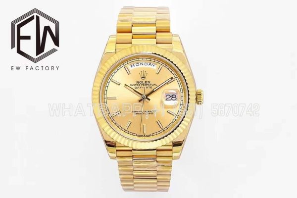 Rolex Day-Date 40mm EWF YG Champagne Dial Swiss 2836