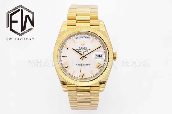 Rolex Day-Date 40mm EWF YG MOP Dial Roman Markers Swiss 2836