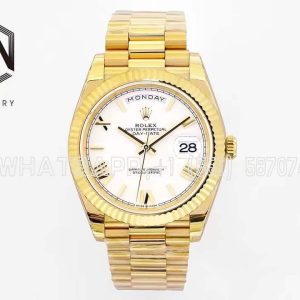 Rolex Day-Date 40mm EWF YG White Dial Roman Markers Swiss 2836