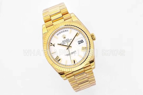 Rolex Day-Date 40mm EWF YG White Dial Roman Markers Swiss 2836