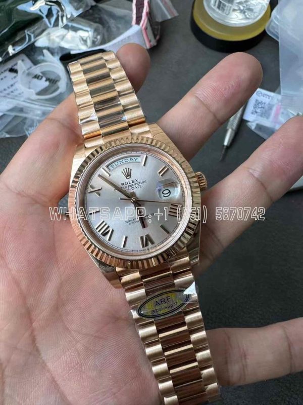 Rolex Day-Date 40mm Rose Gold 228238 Silver Roman Dial AR Factory