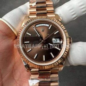 Rolex Day-Date 40mm Rose Gold Brown Dial A2836 Tungsten Heavy Version GMF