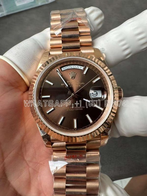 Rolex Day-Date 40mm Rose Gold Brown Dial A2836 Tungsten Heavy Version GMF