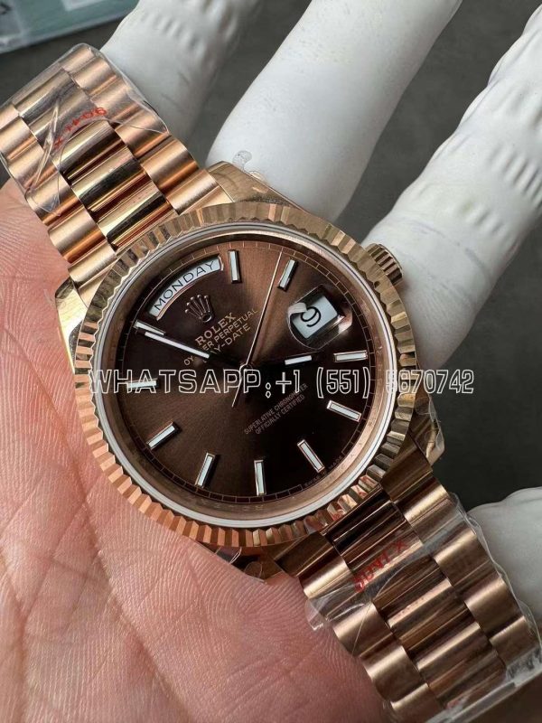 Rolex Day-Date 40mm Rose Gold Brown Dial A2836 Tungsten Heavy Version GMF