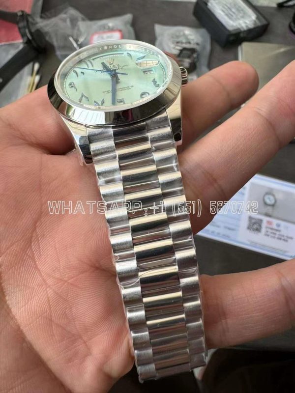 Rolex Day-Date M228236 Presidential Stainless Steel ICE Blue Arab Dial Watch 40MM GMF