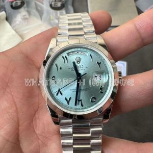 Rolex Day-Date M228236 Presidential Stainless Steel ICE Blue Arab Dial Watch 40MM GMF