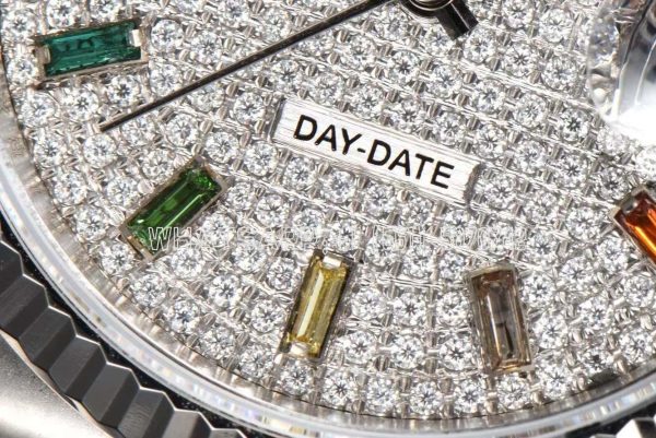 Rolex Day-Date New 2023 36 Pave Diamond Rainbow 128238 CS Factory