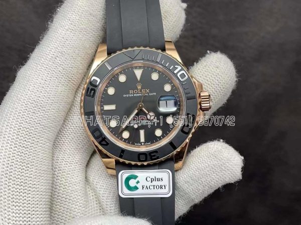 Rolex Yacht-Master Rose Gold Oysterflex Black Dial 40mm C+ Cplus Factory