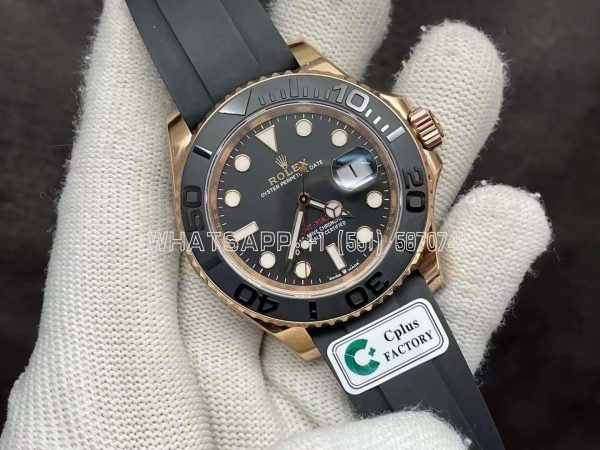 Rolex Yacht-Master Rose Gold Oysterflex Black Dial 40mm C+ Cplus Factory