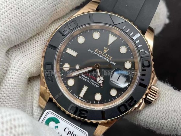 Rolex Yacht-Master Rose Gold Oysterflex Black Dial 40mm C+ Cplus Factory