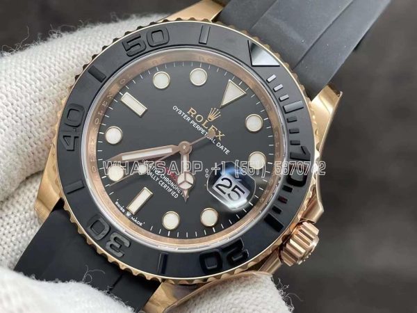 Rolex Yacht-Master Rose Gold Oysterflex Black Dial 40mm Clean Factory