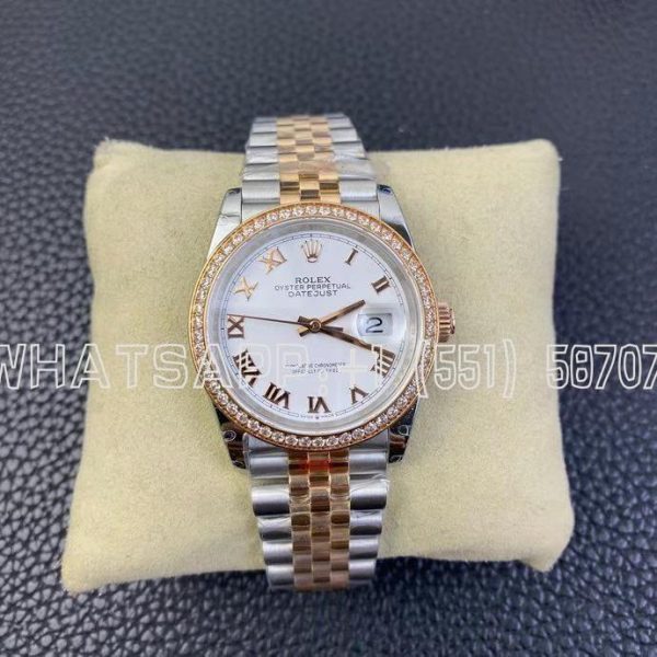 Rolex DateJust 116231 36mm 18K Rose Gold Roman Dial GMF