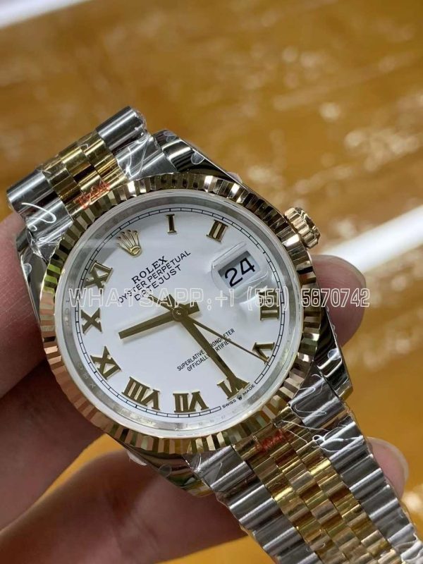 Rolex Datejust 36 126233 Jubilee steel and yellow gold White Roman Dial GMF