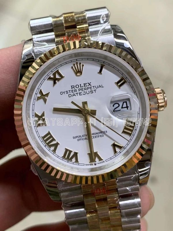 Rolex Datejust 36 126233 Jubilee steel and yellow gold White Roman Dial GMF