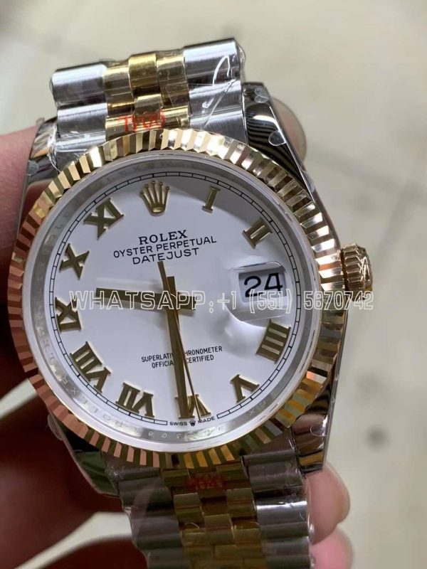 Rolex Datejust 36 126233 Jubilee steel and yellow gold White Roman Dial GMF