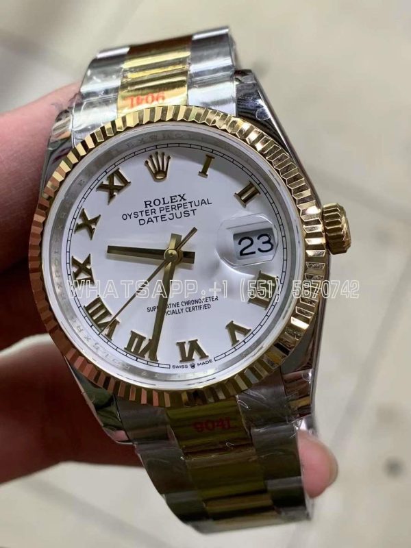 Rolex Datejust 36 126233 Oystersteel and yellow gold White Roman Dial GMF