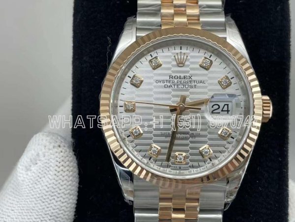 Rolex Datejust 36mm 126231-0039 Silver Patterned Dial VS Factory