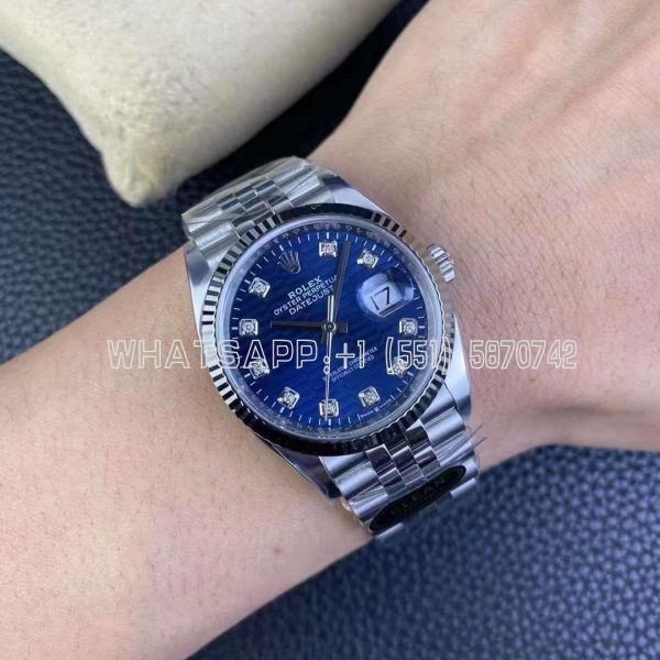 Rolex Datejust 36mm 126234-005 Blue Patterned Dial Clean Factory