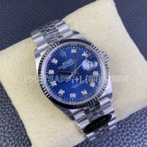 Rolex Datejust 36mm 126234-005 Blue Patterned Dial Clean Factory