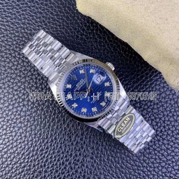 Rolex Datejust 36mm 126234-005 Blue Patterned Dial Clean Factory