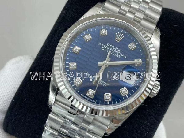 Rolex Datejust 36mm 126234-005 Blue Patterned Dial VS Factory