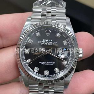 Rolex Datejust 36mm 126234 Black and Diamond Dial Roman Marker Clean Factory