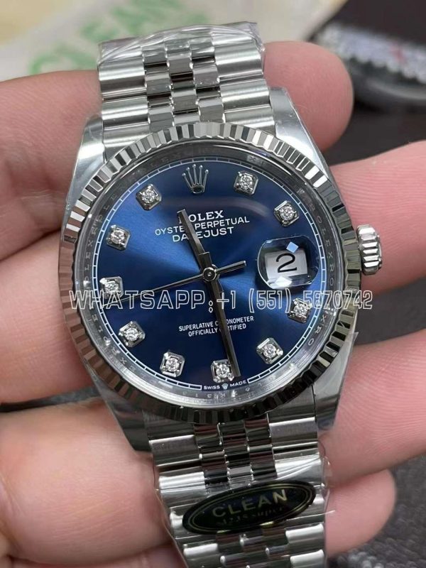 Rolex Datejust 36mm 126234 Blue and Diamond Dial Roman Marker Clean Factory