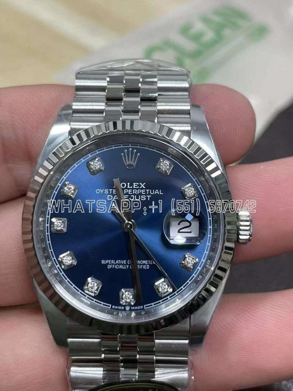 Rolex Datejust 36mm 126234 Blue and Diamond Dial Roman Marker Clean Factory