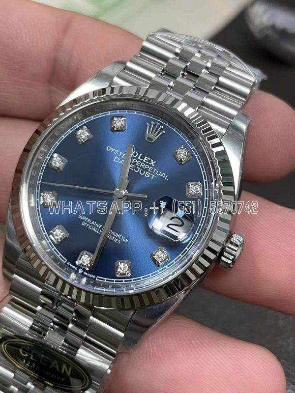 Rolex Datejust 36mm 126234 Blue and Diamond Dial Roman Marker Clean Factory