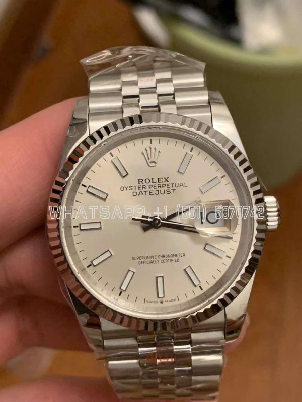 Rolex Datejust 36mm 126234 With Silver Stick Dial on Jubilee GMF