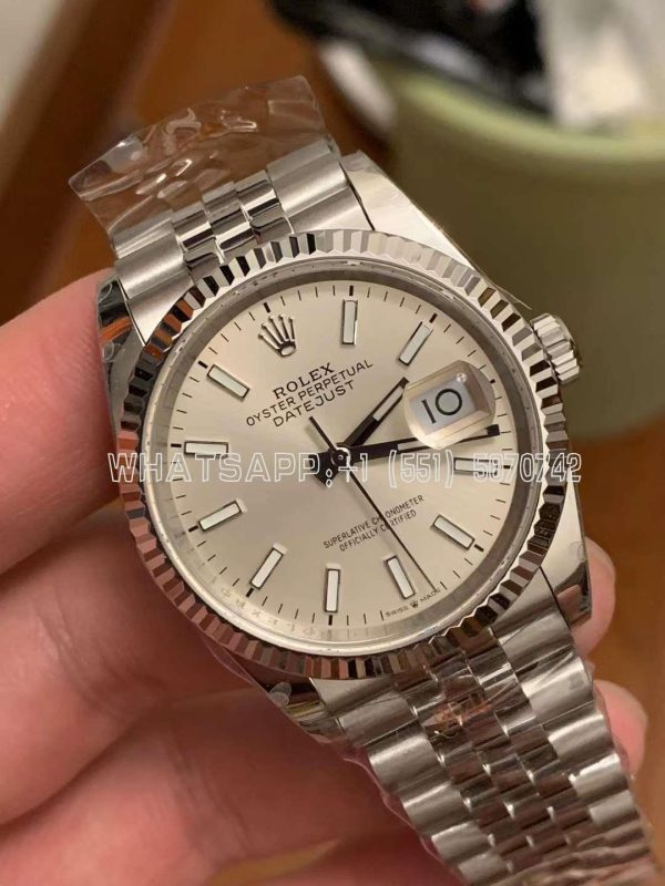 Rolex Datejust 36mm 126234 With Silver Stick Dial on Jubilee GMF