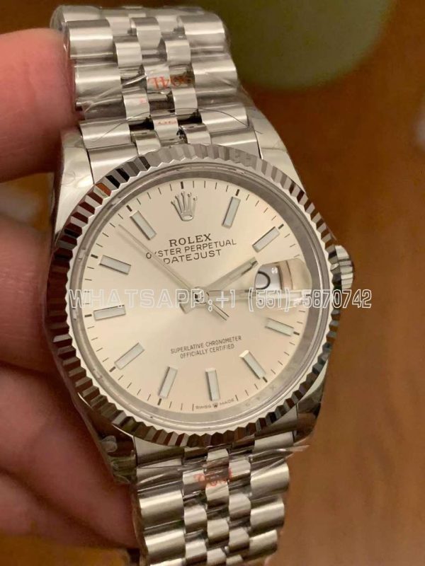 Rolex Datejust 36mm 126234 With Silver Stick Dial on Jubilee GMF