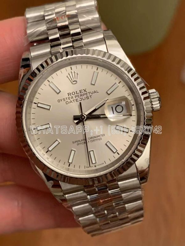 Rolex Datejust 36mm 126234 With Silver Stick Dial on Jubilee GMF