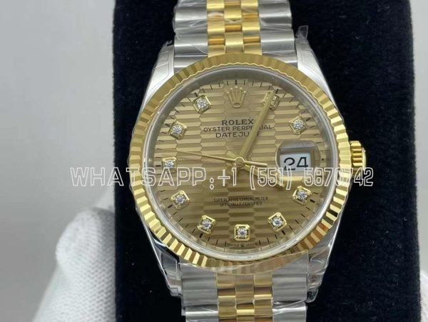 Rolex Datejust 36mm m126233-0045 904L Steel YG diamond Dial Jubilee VS Factory