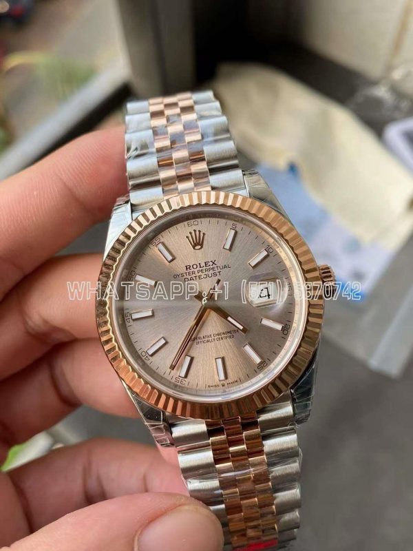 Rolex Datejust 41 126331-0010 Half Rose Gold Pink Dial Jubilee GM Factory