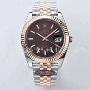 Rolex Datejust 41 126331 904L Steel Brown Dial on SS/RG Jubilee Bracelet SH3235 Clean Factory