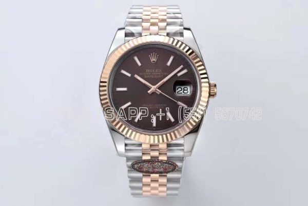 Rolex Datejust 41 126331 904L Steel Brown Dial on SS/RG Jubilee Bracelet SH3235 Clean Factory