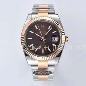 Rolex Datejust 41 126331 904L Steel Brown Dial on SS/RG Oyster Bracelet SH3235 Clean Factory