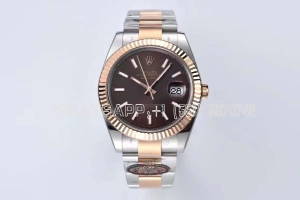 Rolex Datejust 41 126331 904L Steel Brown Dial on SS/RG Oyster Bracelet SH3235 Clean Factory